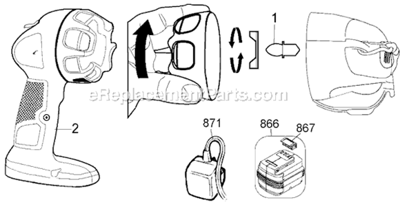 Page A Diagram and Parts List for FSL18 Type 3 Black and Decker Worklight & Flashlight